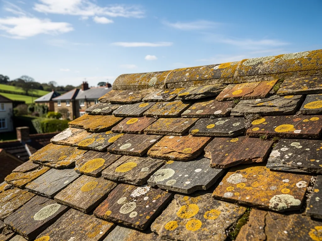 Weathered Horsham stone slabs laid in diminishing courses
