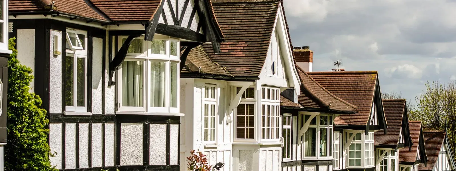 Tiled roofs on a suburban street